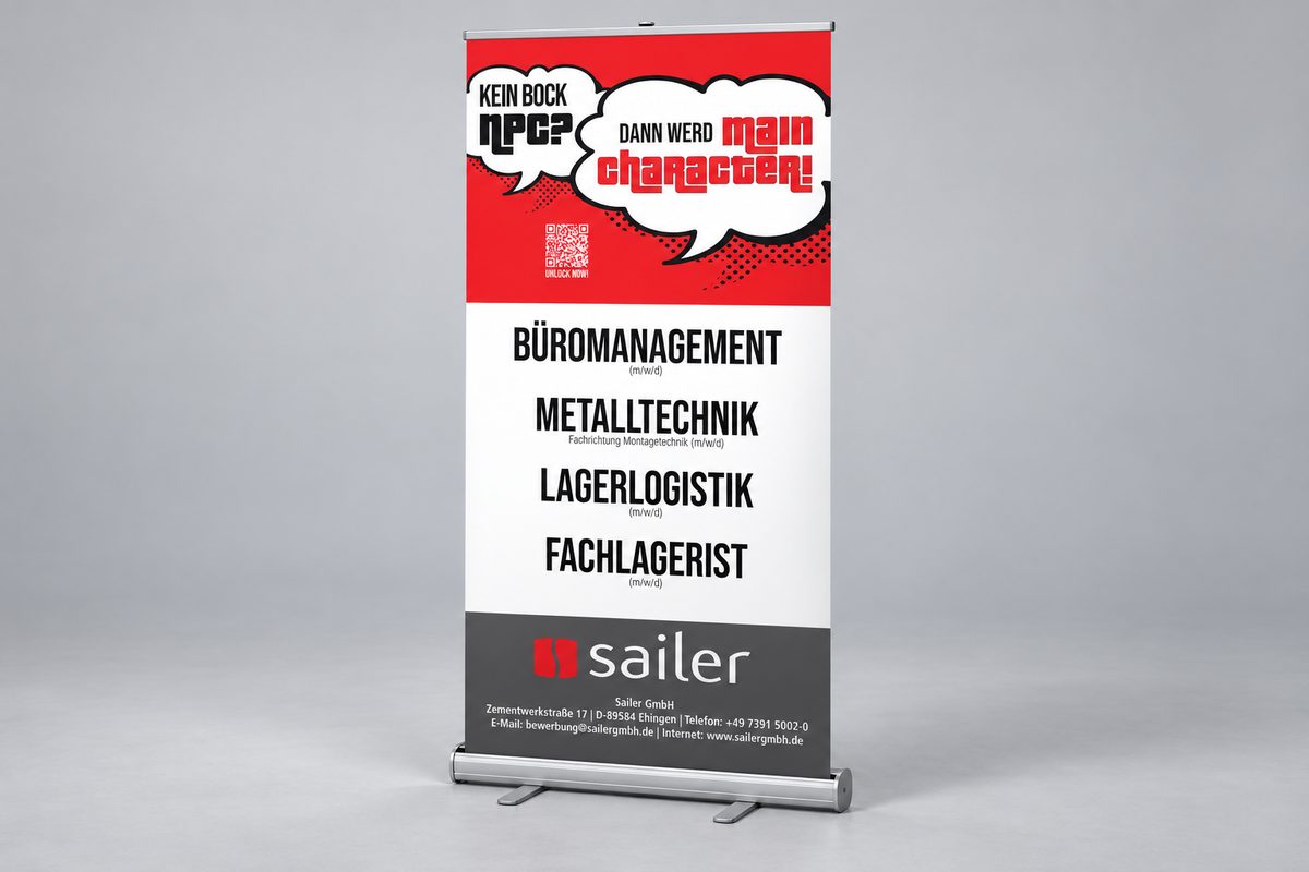 Sailer GmbH · Azubi-RollUp – Werbetechnik, Ansicht 1